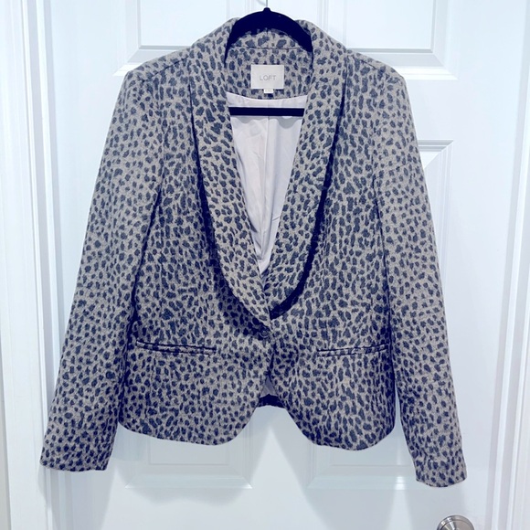 Loft Ann Taylor Womens Cheetah leopard Print Blazer Jacket Wool Blend SOFT LINED - Picture 11 of 11